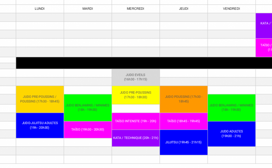 Dates de reprise de nos activités + essais gratuits + inscriptions