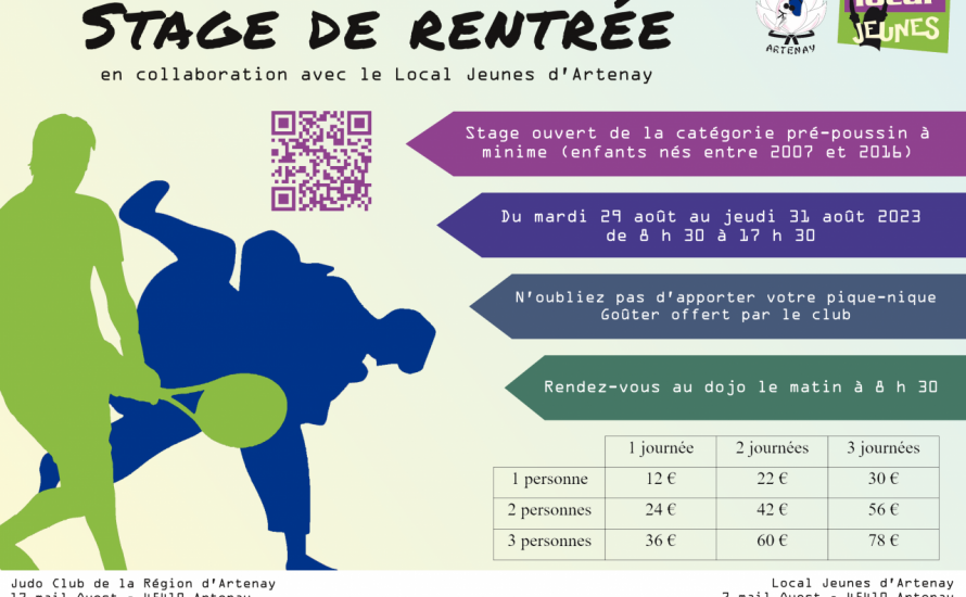 Stage de rentrée - 29 au 31 août 2023