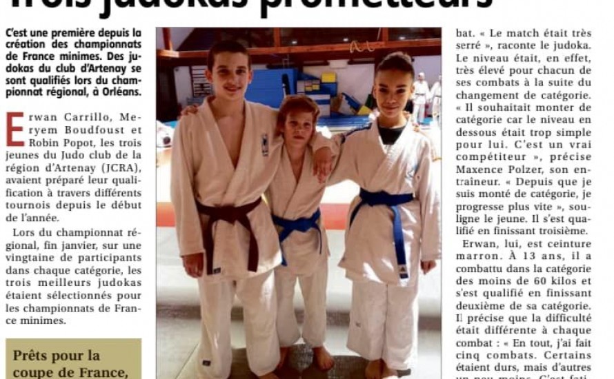 Trois judokas prometteurs